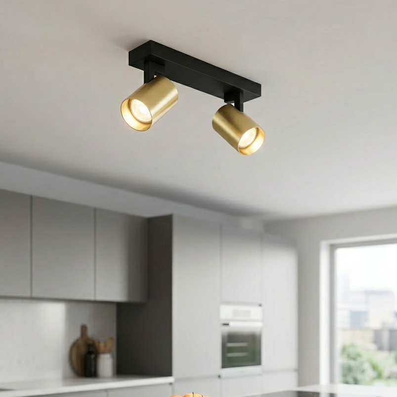 Lustra Volf Black & Gold Premium cu 2 Spoturi Reglabile
