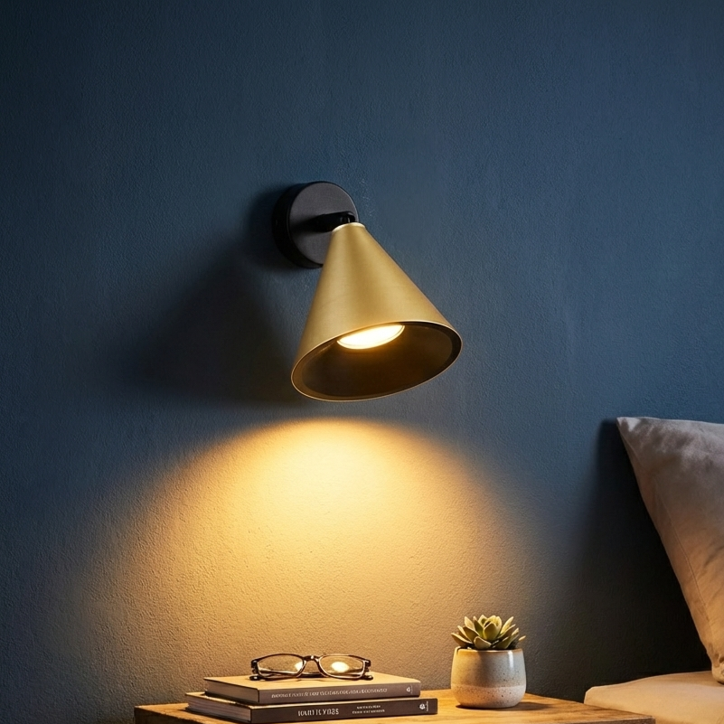 Aplica Cone Black & Gold Premium cu Spot Reglabil