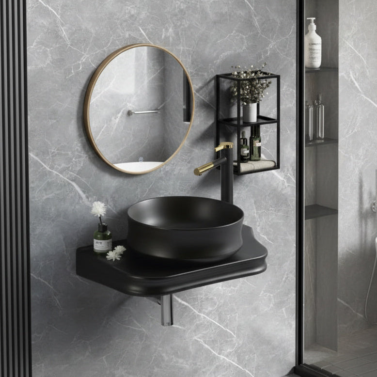 Lavoar + Blat Premium Line Negru MAT 65.5X37CM