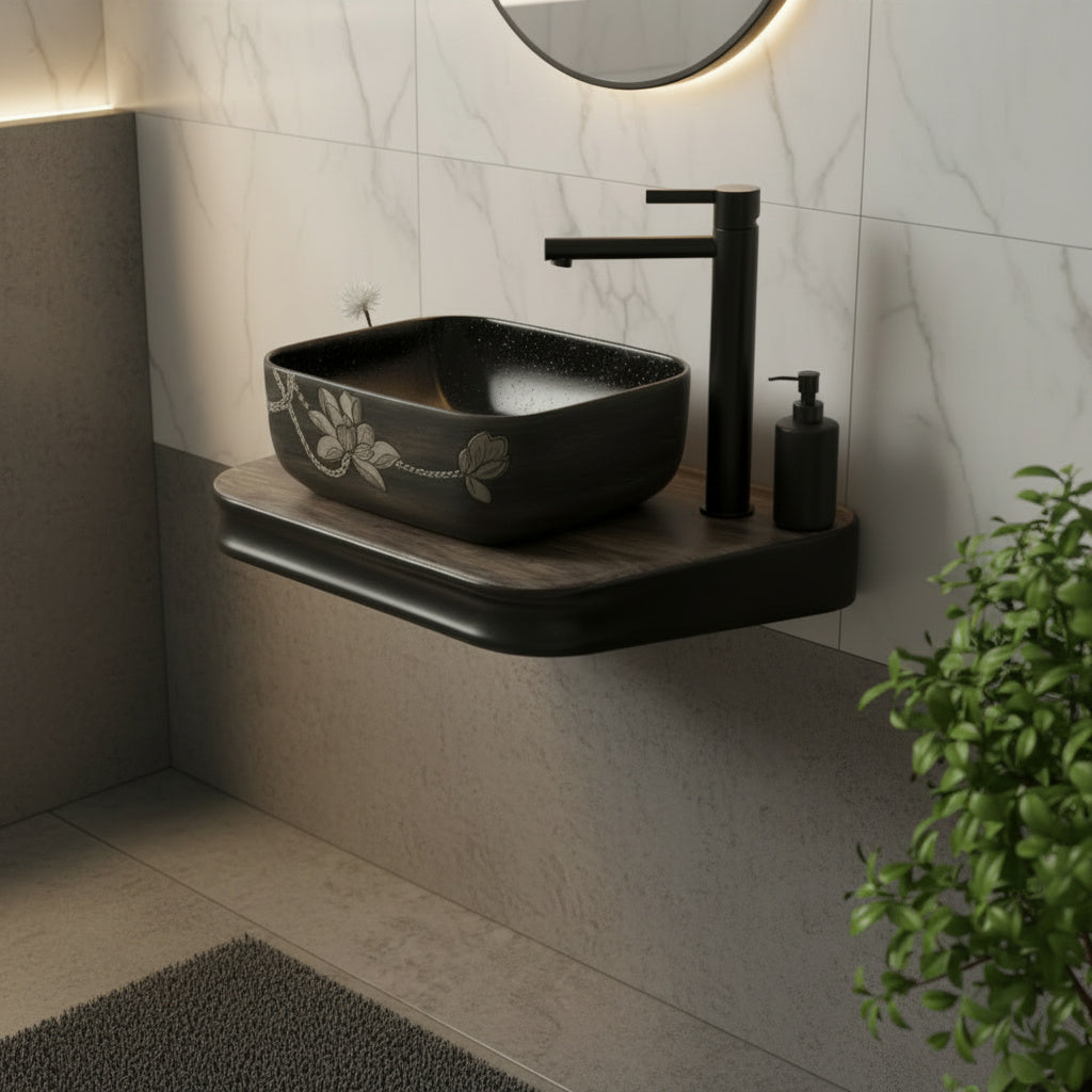 Lavoar + Blat Premium Line Flower 65.5X37CM