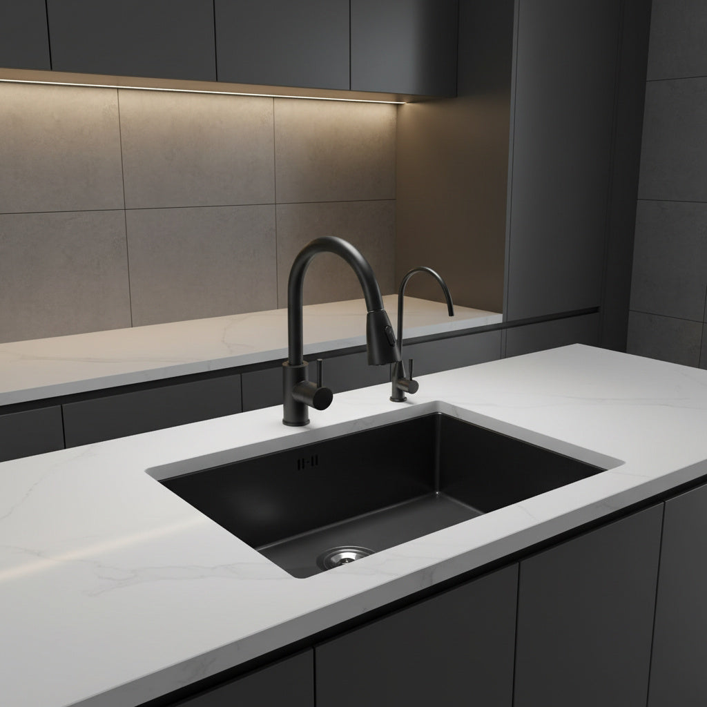 Chiuveta Bucatarie Premium Neagra 74x44x21CM