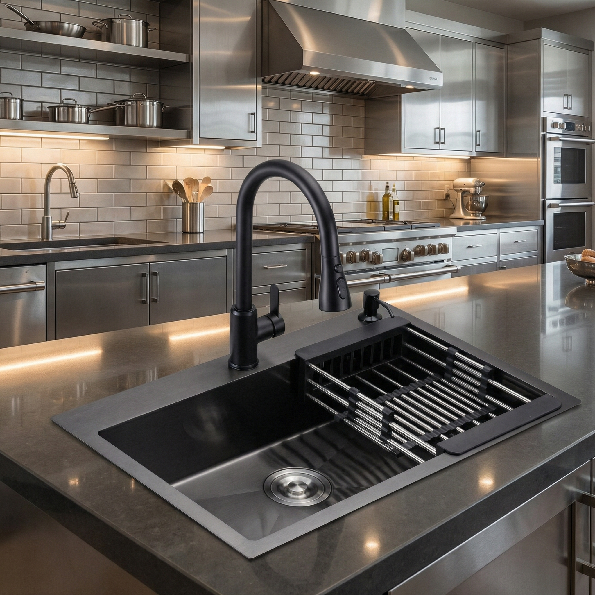 Chiuveta Bucatarie Premium Neagra 68x45x19CM