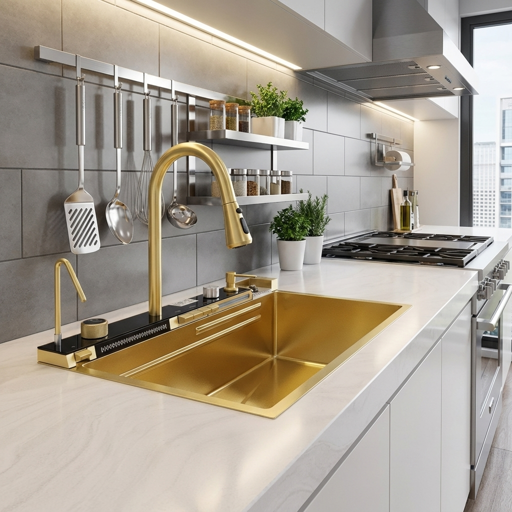 Chiuveta Bucatarie Premium Aurie 75x45x20CM