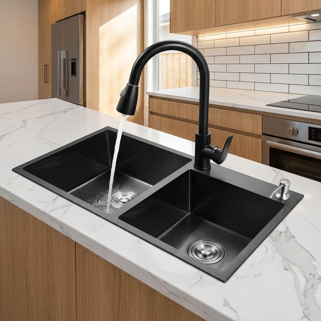 Chiuveta Bucatarie Premium Neagra 75x45x22