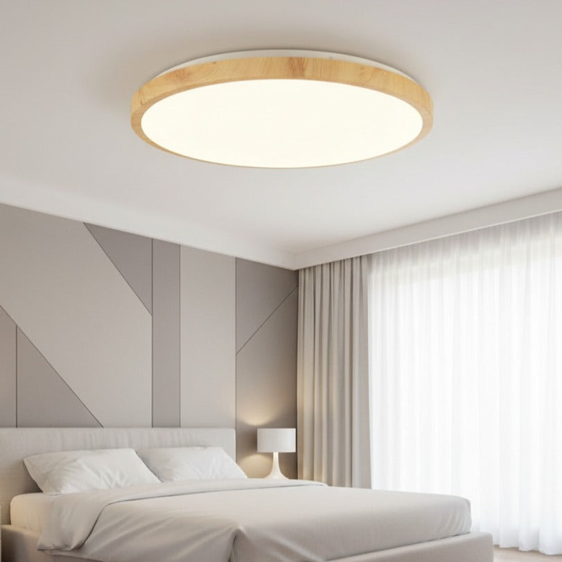 Plafoniera LED Woody Alb & Maro Rotunda 50CM Echivalent 250W