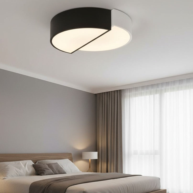 Lustra LED Half White & Black 42CM Echivalent 200W