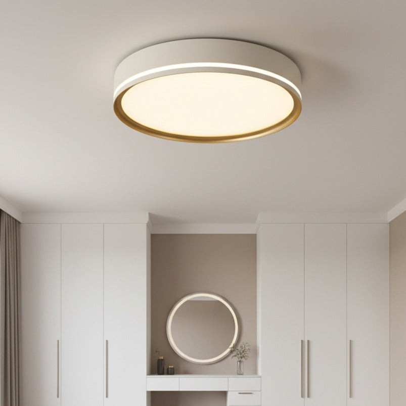 Plafoniera LED CLEO Alb & Auriu Rotunda 42CM Lumina Neutra Echivalent 200W