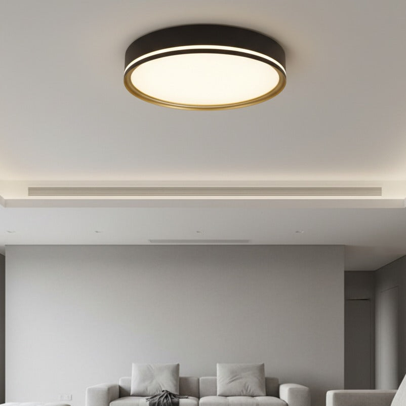 Plafoniera LED CLEO Negru & Auriu Rotunda 42CM Lumina Neutra Echivalent 200W