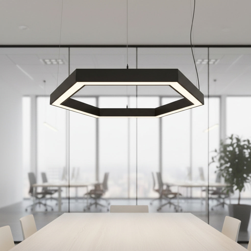 Lustra LED RGBW HexaLine Negru Mat 90W