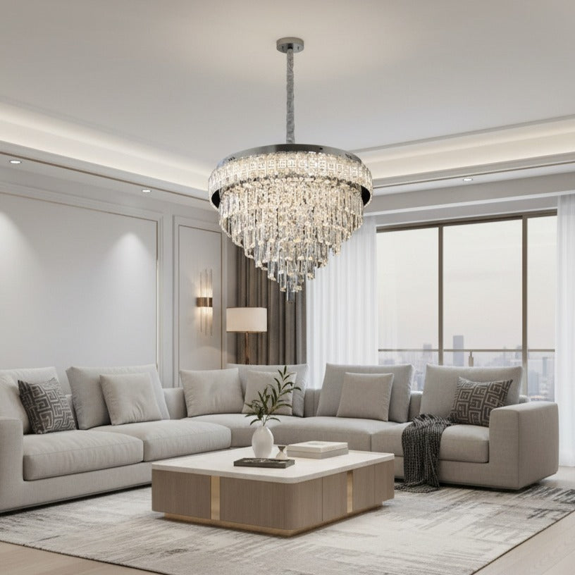 Candelabru LED VERSA Cristal Silver ⌀60CM Echivalent 400W