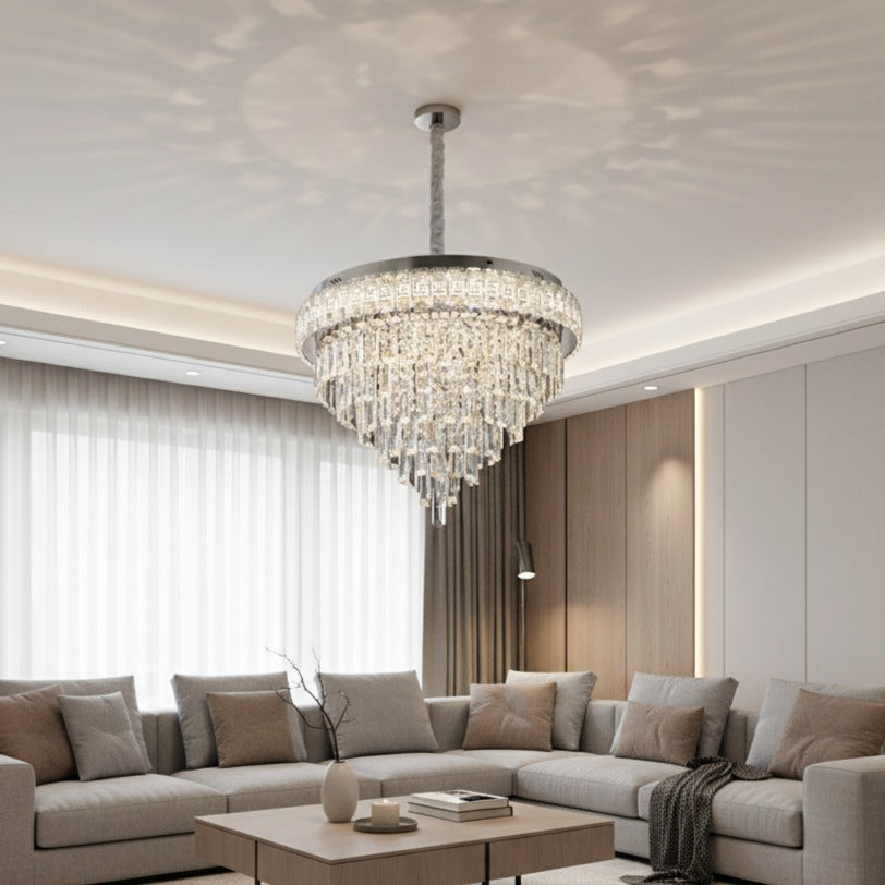 Candelabru LED VERSA Cristal Silver ⌀60CM Echivalent 400W