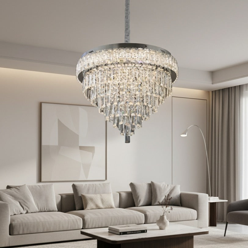 Candelabru LED VERSA Cristal Silver ⌀60CM Echivalent 400W