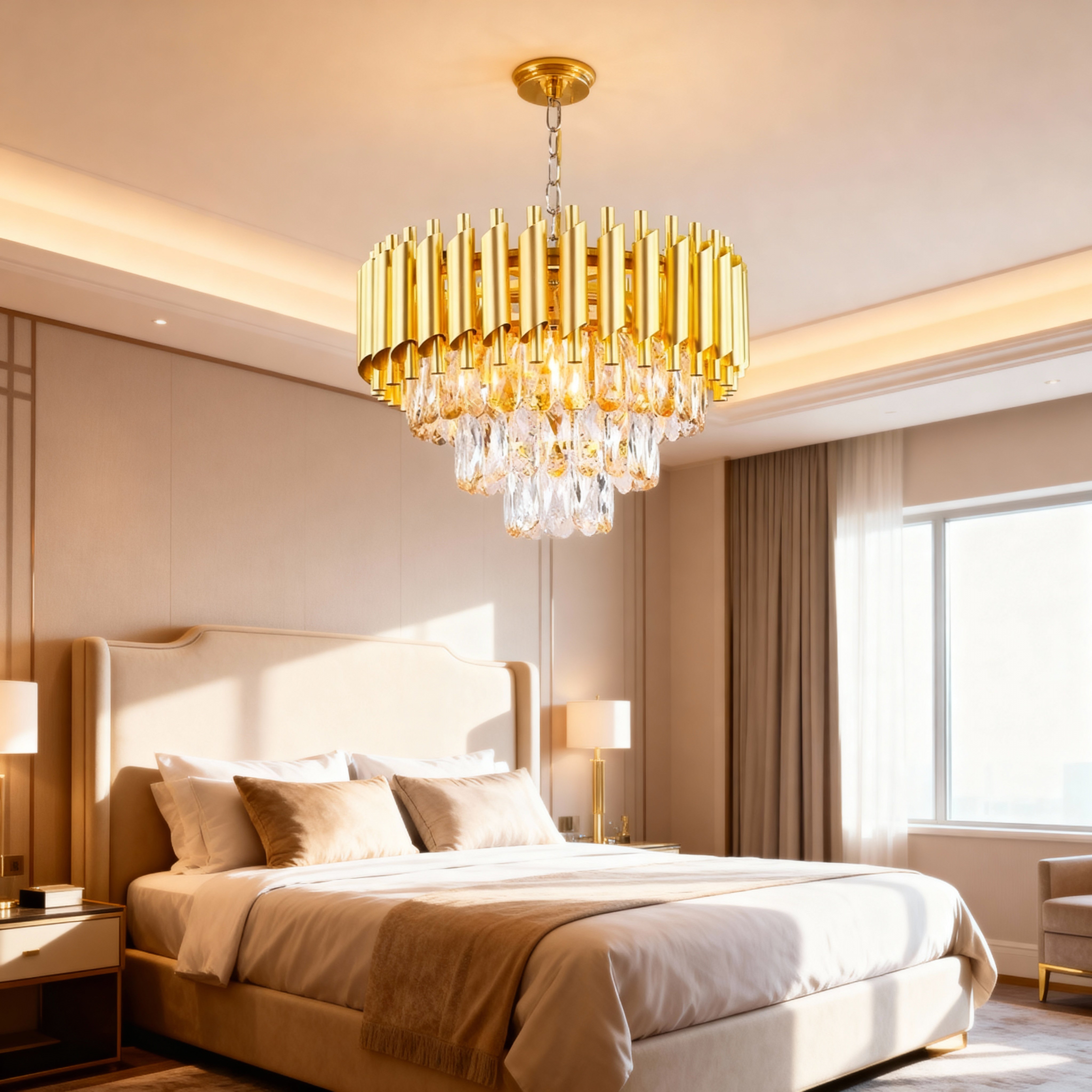 Candelabru Cristal Golden Panther 300mm