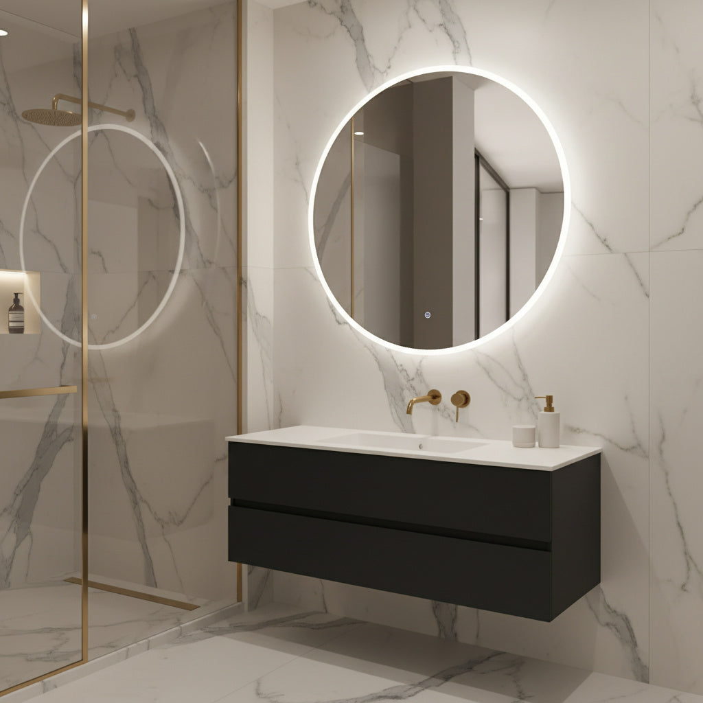 Oglinda LED Rotunda CAMPANORA Ø70cm Functie Dezaburire, Senzor si 3 Lumini