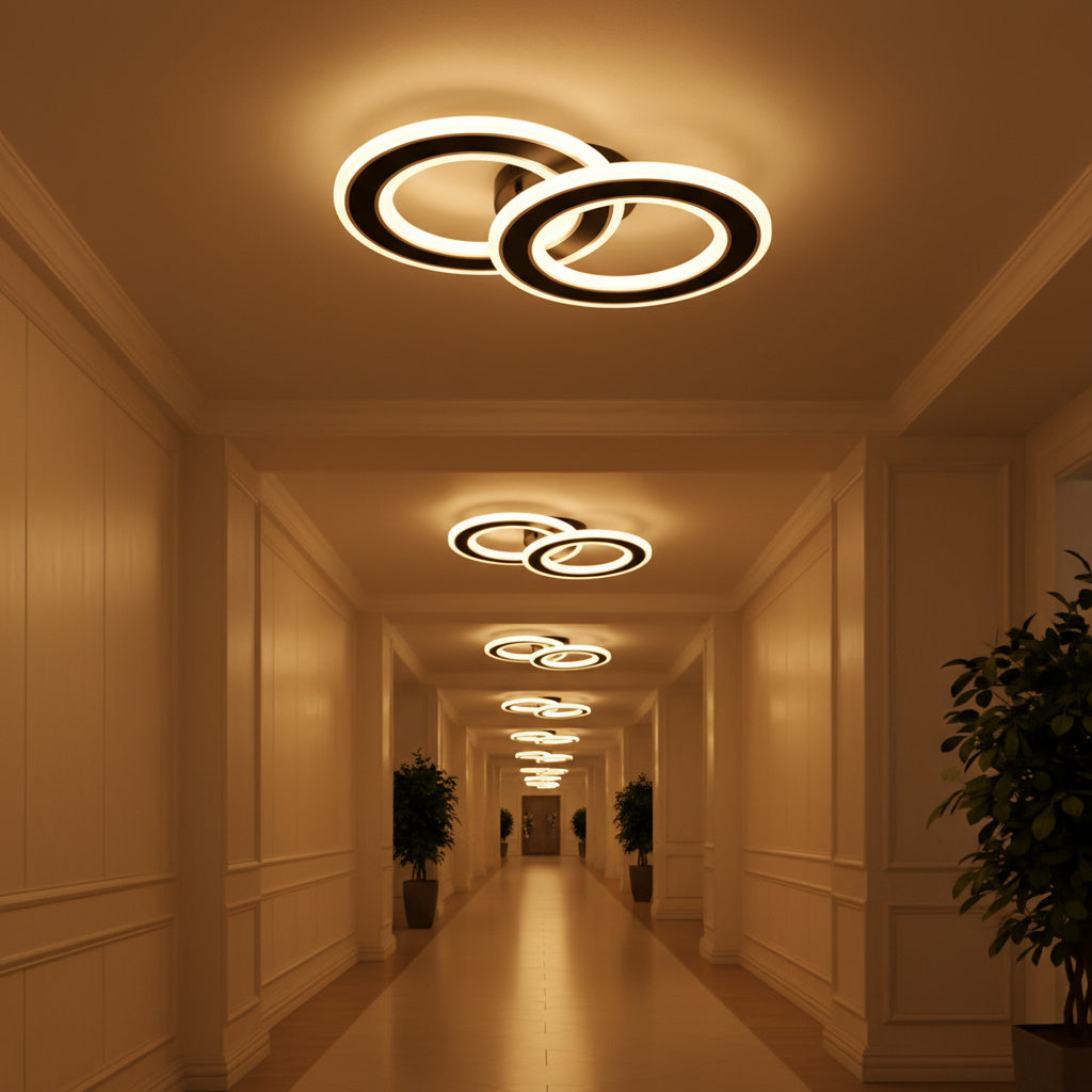 Aplica LED Circle GRIDLINE Neagra Echivalent 300W Telecomanda