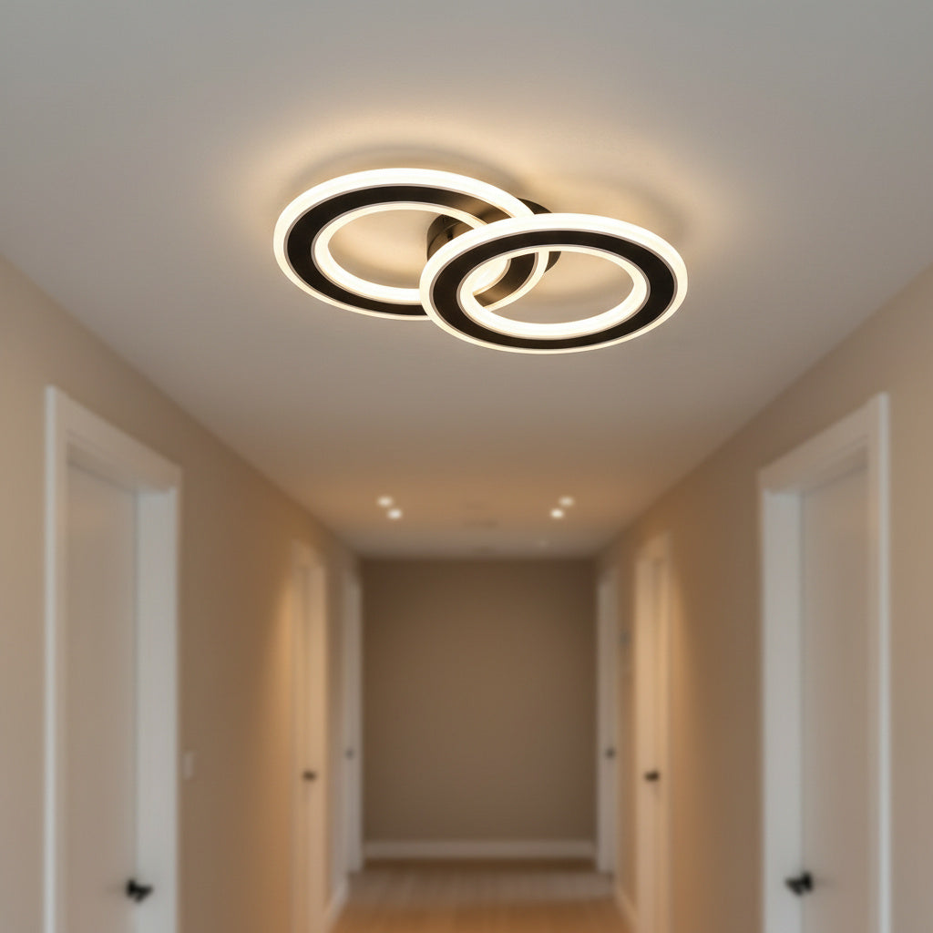 Aplica LED Circle GRIDLINE Neagra Echivalent 300W Telecomanda