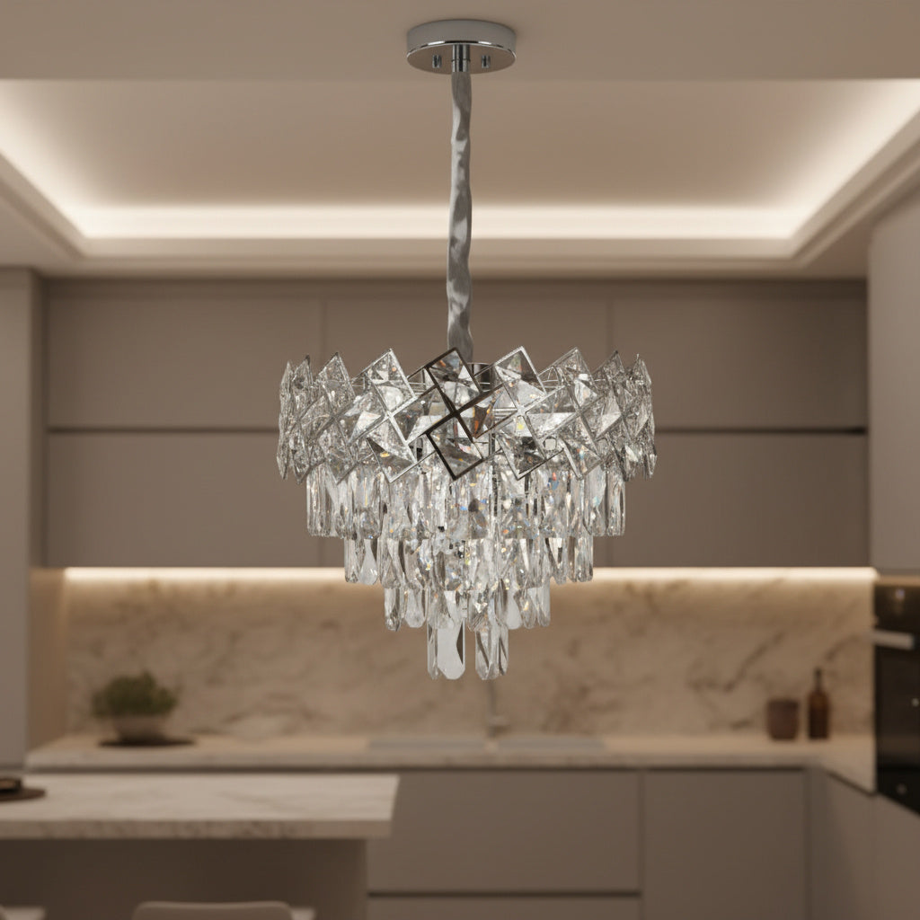 Candelabru Cristal Malli Silver 30cm