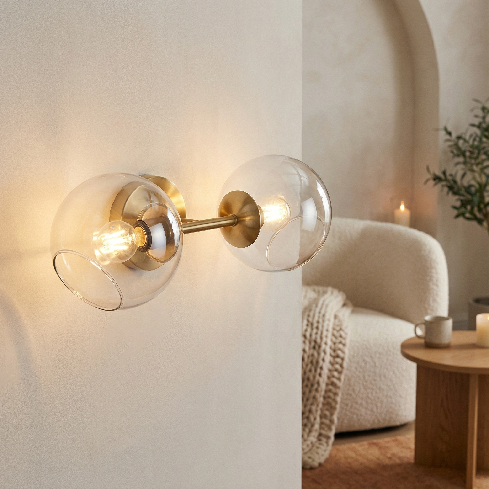 Aplica BOLLA Gold Abajur Transparent