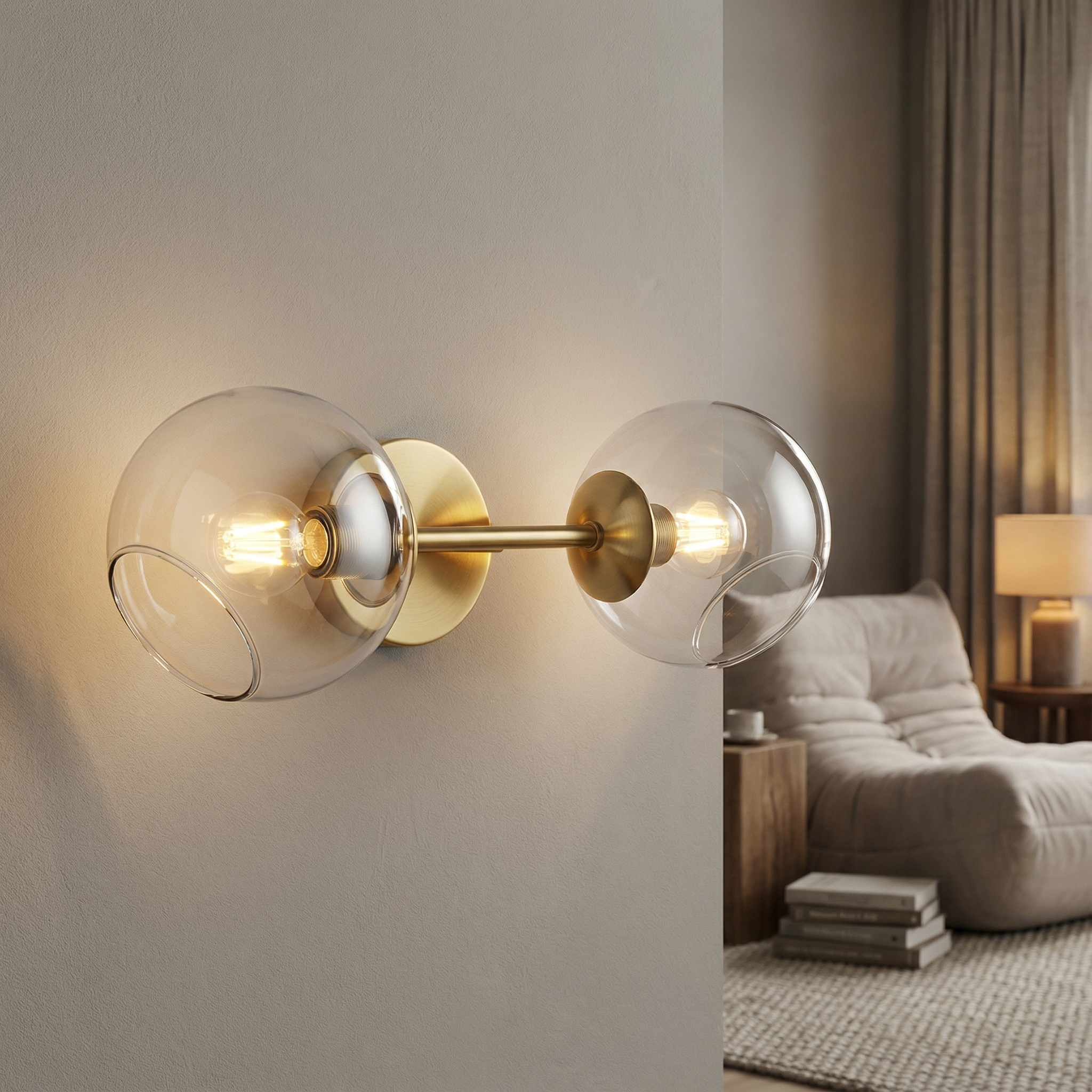 Aplica BOLLA Gold Abajur Transparent