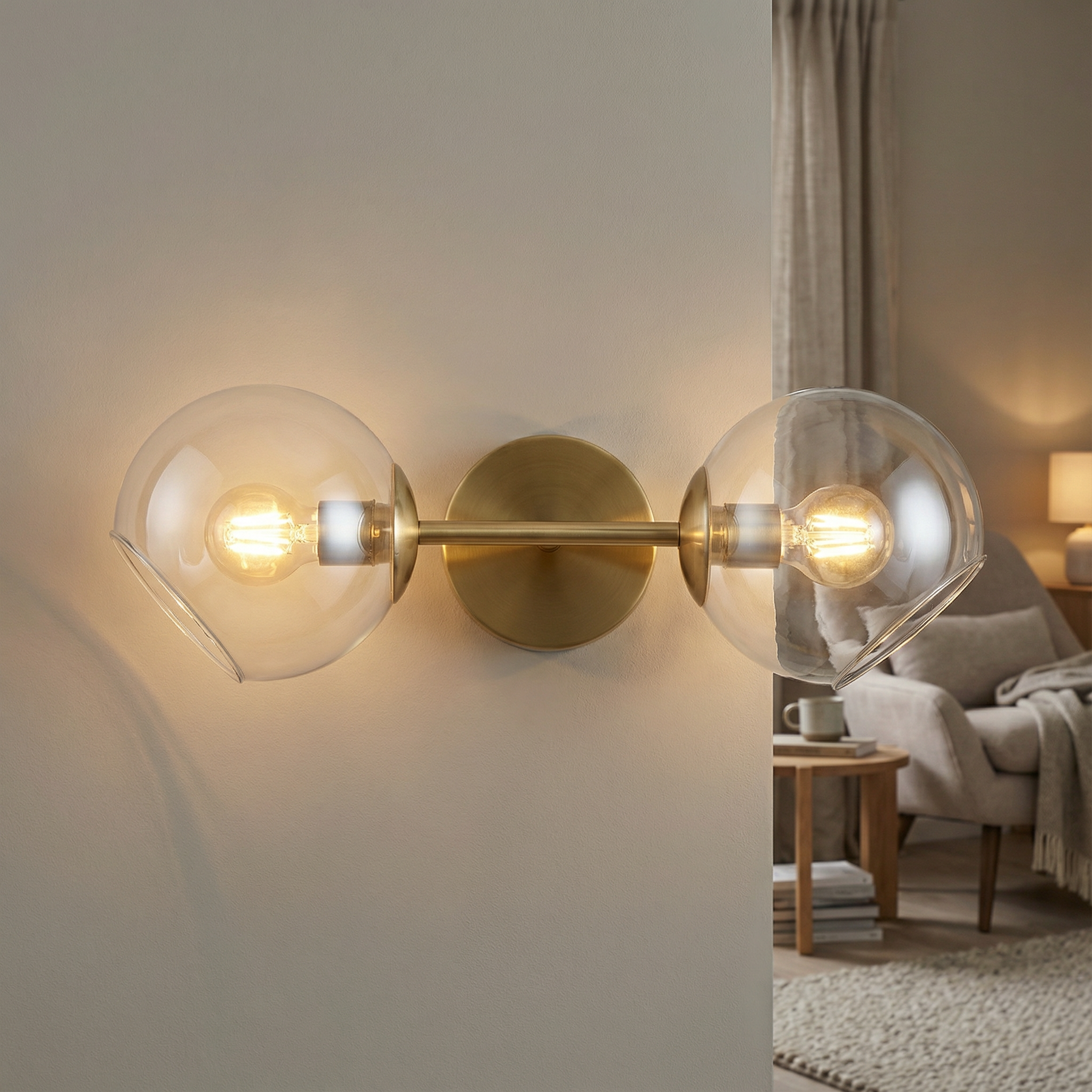 Aplica BOLLA Gold Abajur Transparent