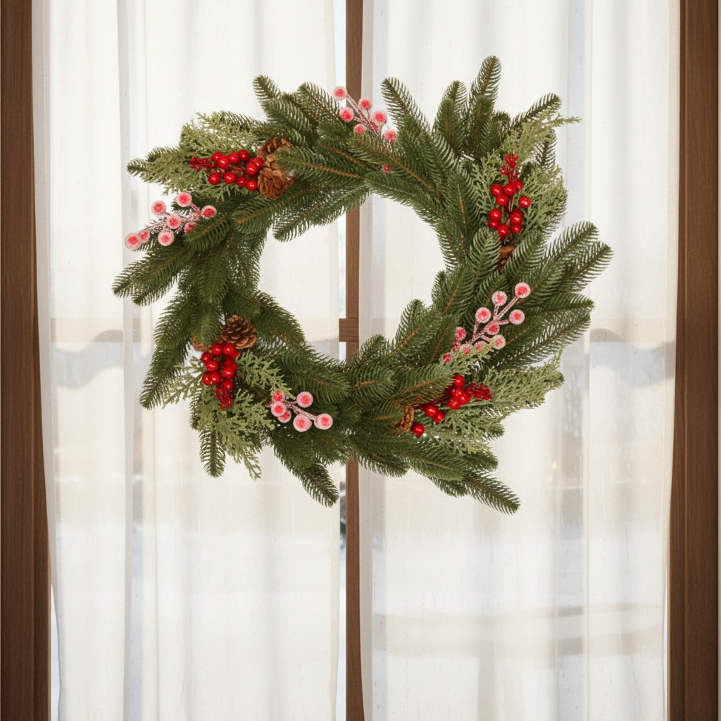 Coronita Artificiala De Craciun Barocco Multicolor Ø40CM