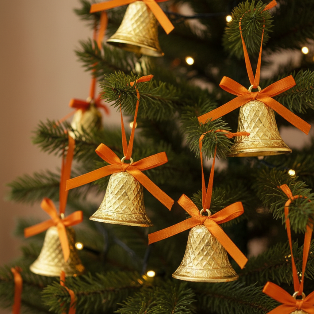 Set 9 Clopotei Aurii Pentru Impodobit Bradul