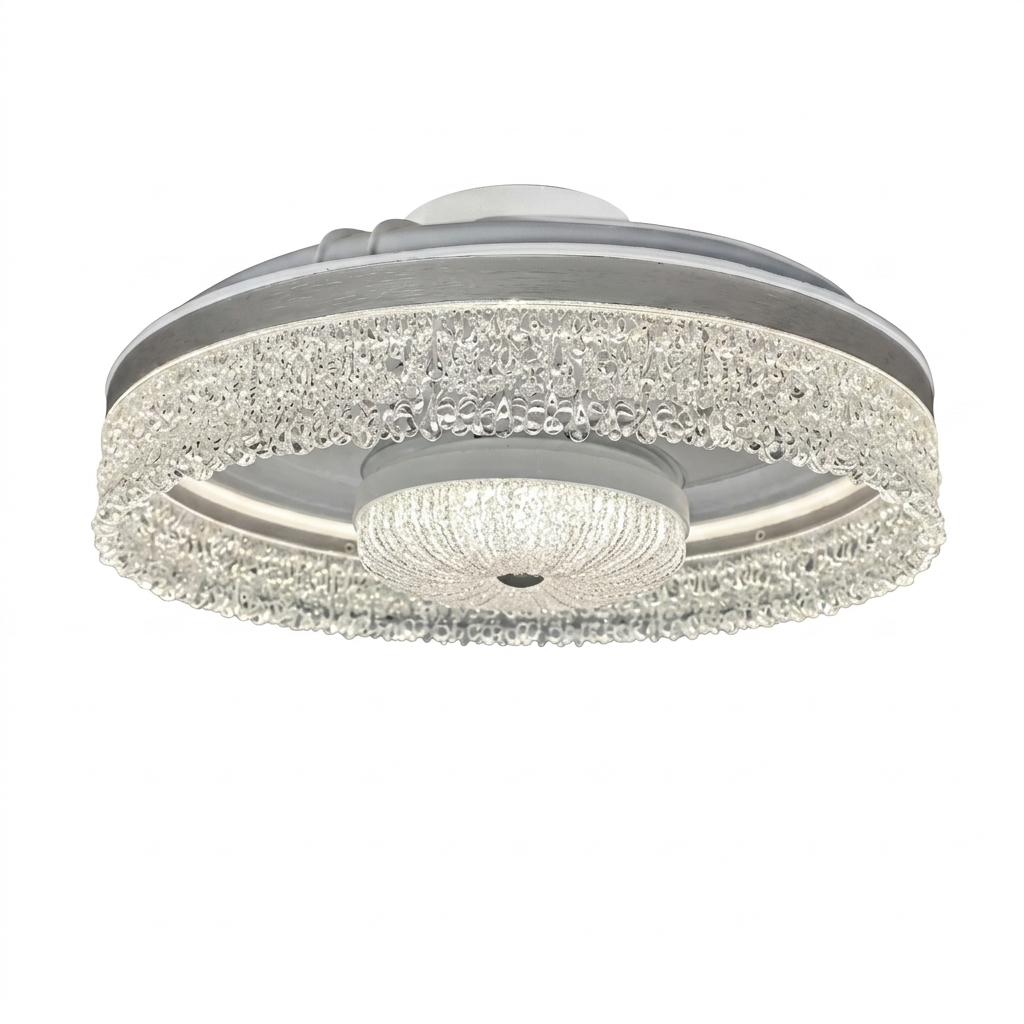 Lustra LED VEKO White cu Ventilator Ø50CM Echivalent 400W Telecomanda