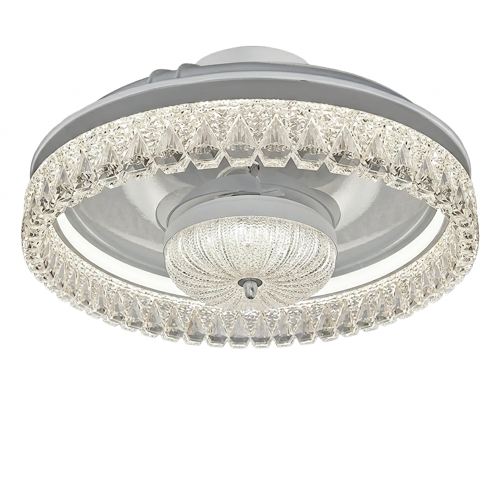 Lustra LED EVOK White cu Ventilator Ø50CM Echivalent 400W Telecomanda