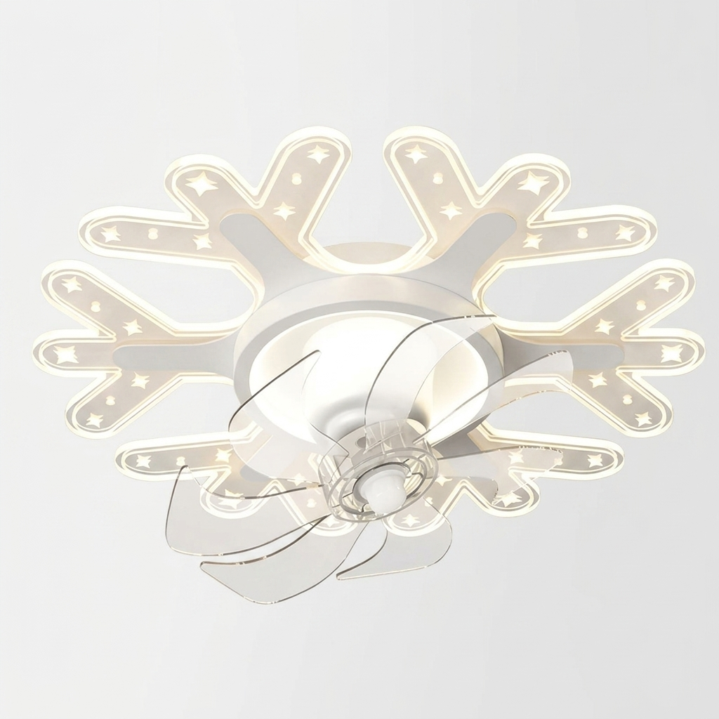 Lustra LED BEROL White cu Ventilator Ø50CM Echivalent 400W Telecomanda