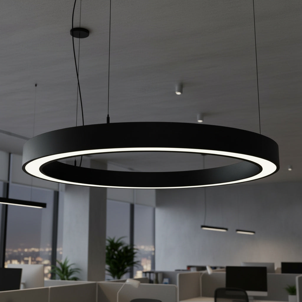 Pendul LED NeoRing Black Ø120