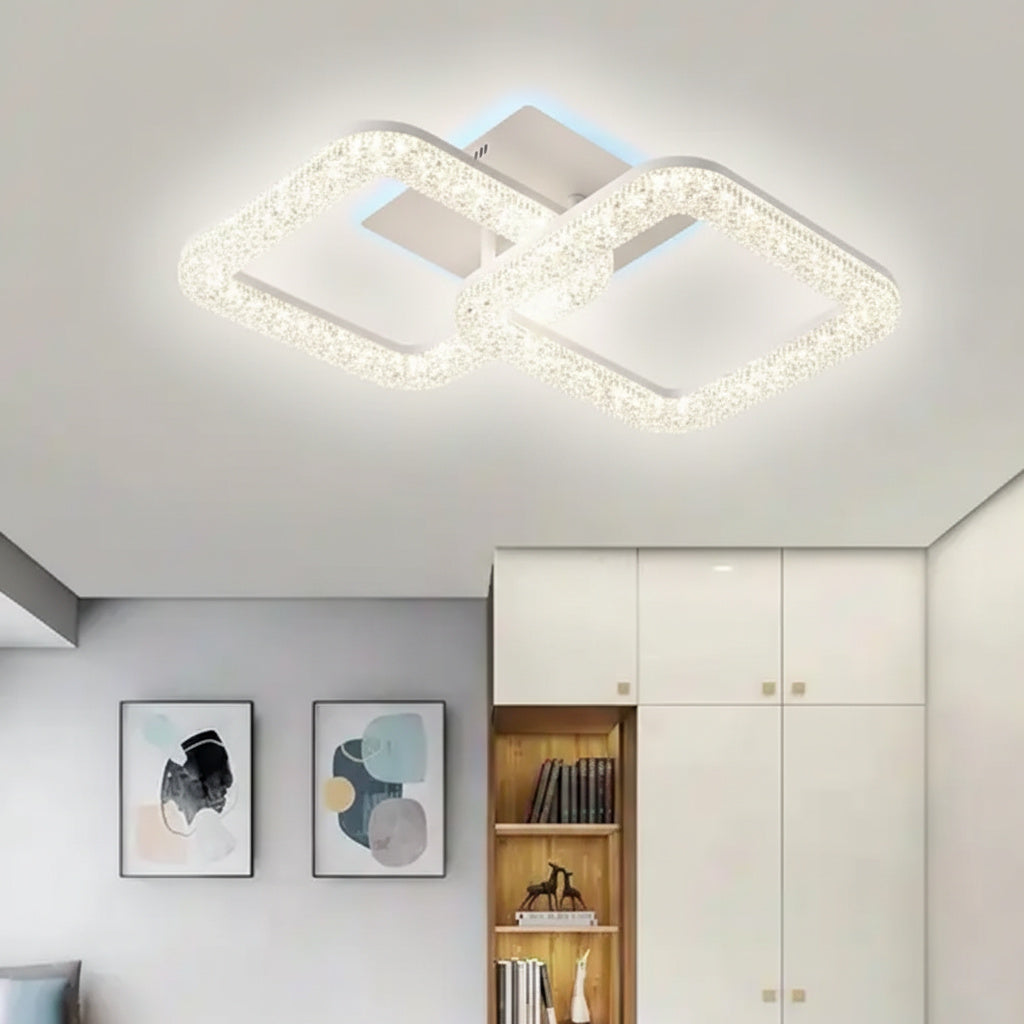 Lustra LED Sparkle 2 Squares RGB Echivalent 250W Telecomanda