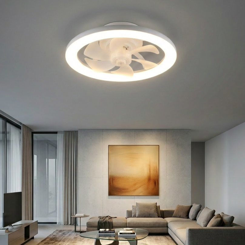 Lustra LED Pajala White cu Ventilator si Telecomanda Premium Germany