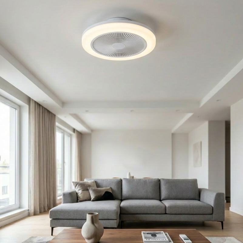 Lustra LED RGB Holmsund White cu Ventilator si Telecomanda Premium Germany