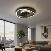 Lustra LED Sortland Black cu Ventilator si Telecomanda Premium Germany