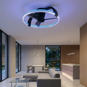 Lustra LED RGB Stockholm Black cu Ventilator si Telecomanda Premium Germany