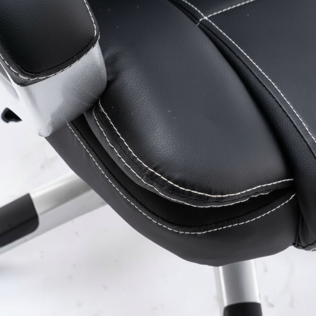 Scaun de Birou Reglabil BOC-325 Piele Ecologica Negru