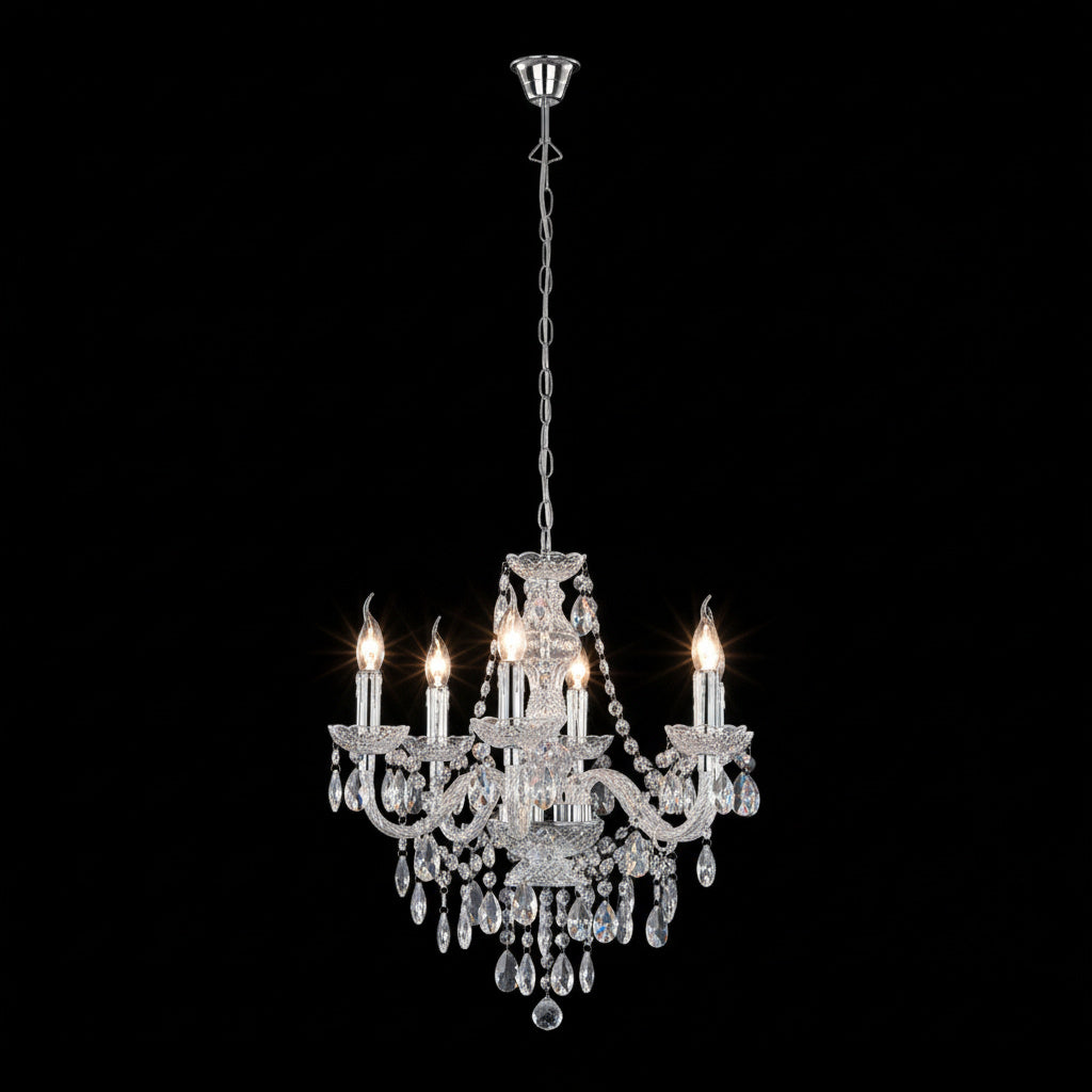 Candelabru Cristal Luster Silver