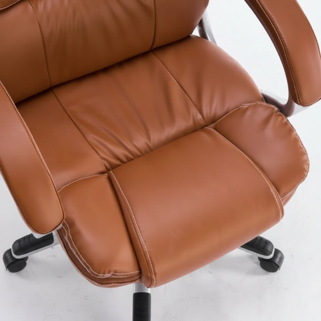 Scaun de Birou Reglabil Boc-325 Piele Ecologica Maro