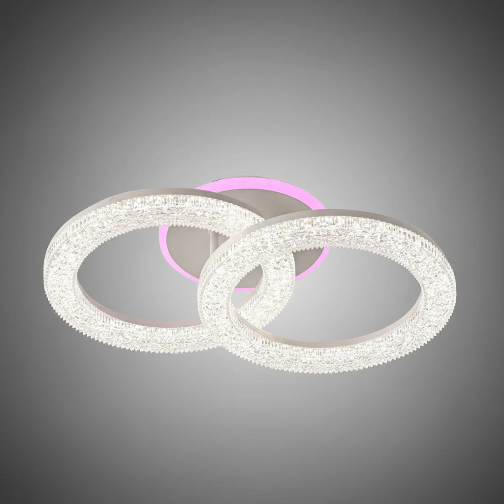 Lustra LED Sparkle 2 Circles RGB Echivalent 250W Telecomanda