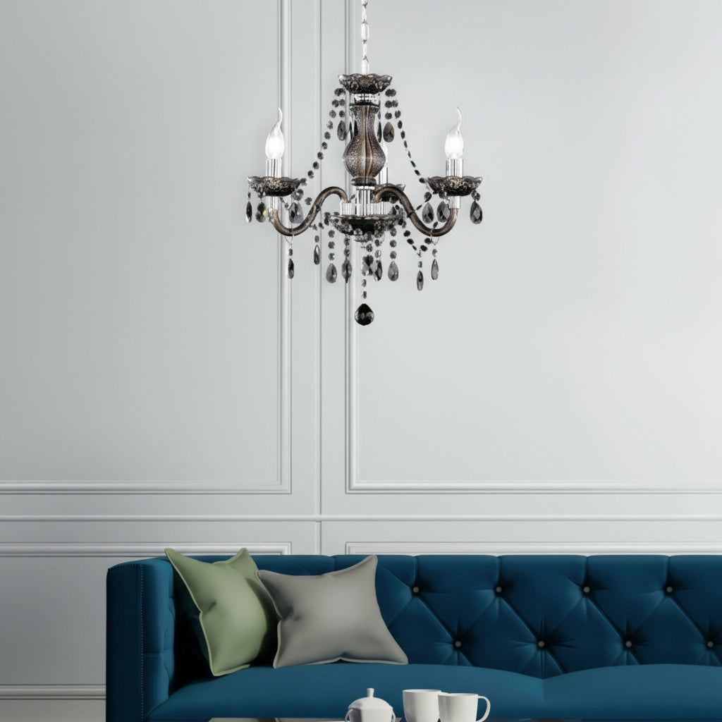 Candelabru Cristal Mini Luster Black