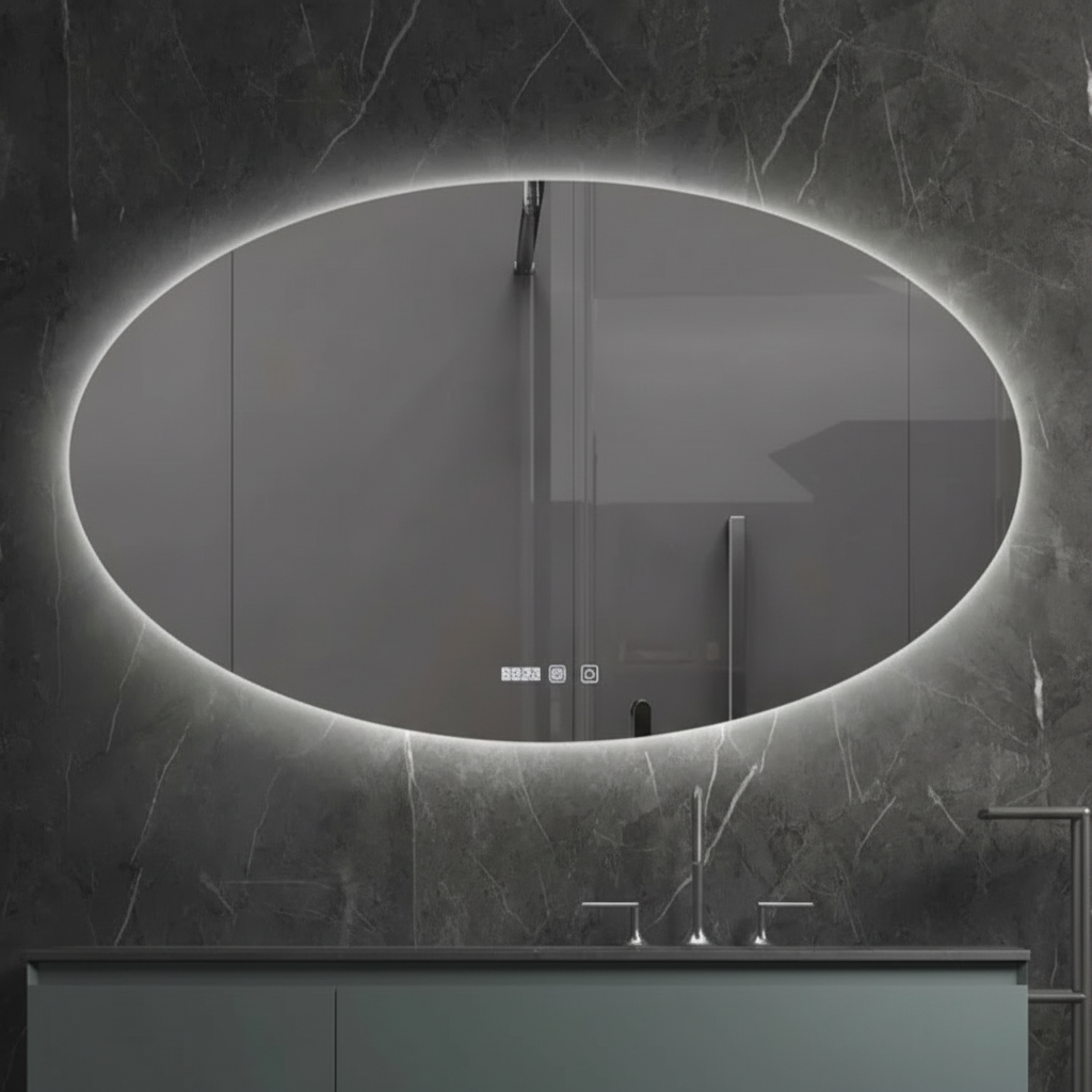 Oglinda LED LIMENA 120x80CM Functie Dezaburire, Ceas, Touch, 3 Lumini