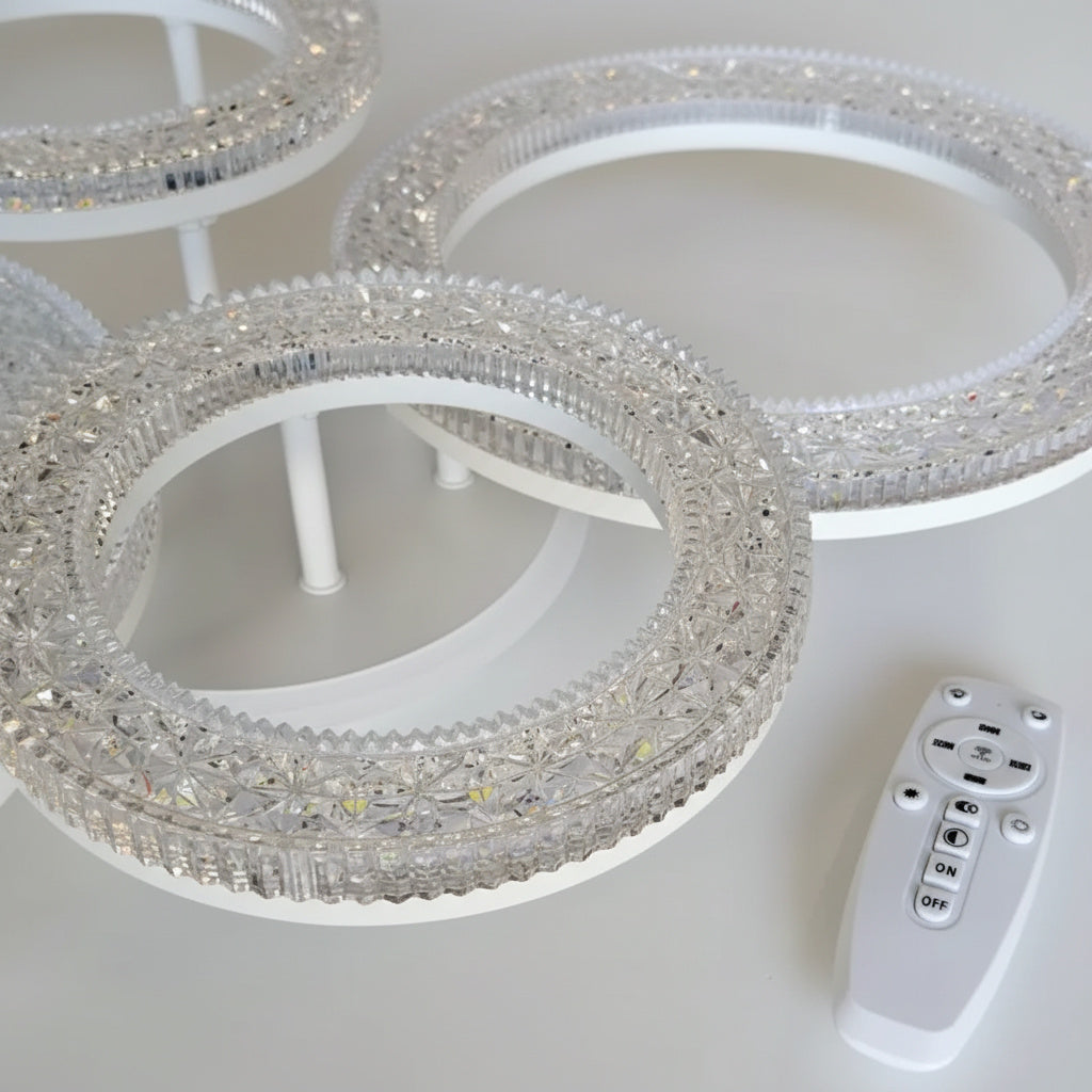 Lustra LED Sparkle 4 Circles RGB Echivalent 400W Telecomanda