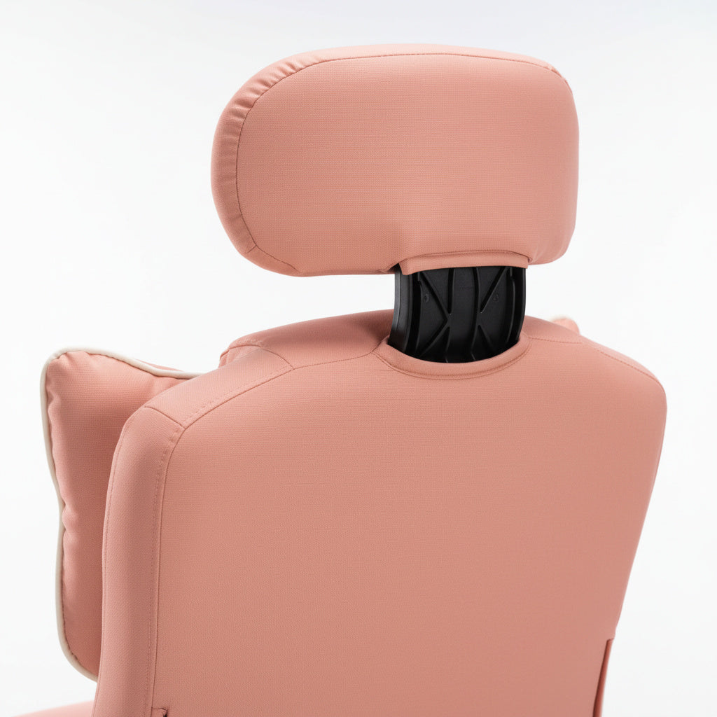 Scaun de Birou Reglabil Roz WF-807 cu Suport Picioare | Piele Ecologica