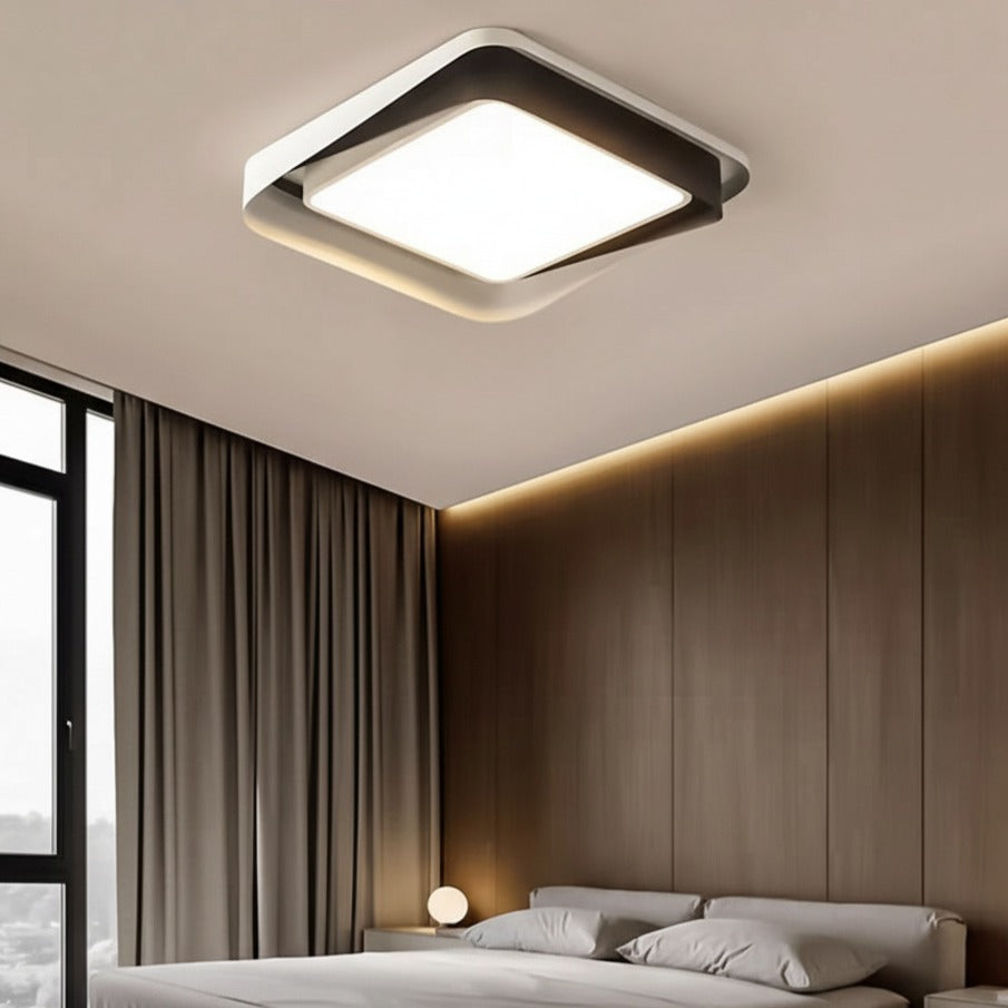 Lustra LED MEBO Square Black & White Echivalent 600W Telecomanda