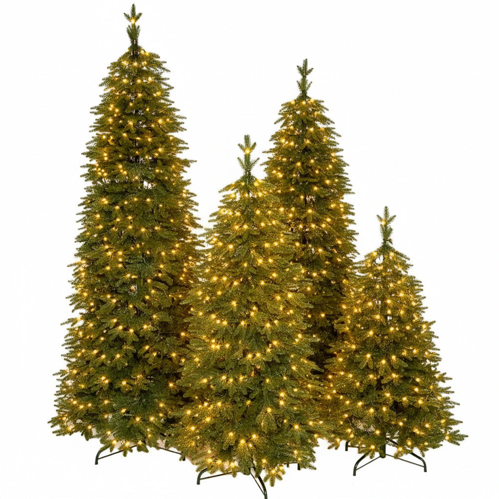 Brad Artificial de Craciun 3D Slim Alina cu Leduri Integrate Verde