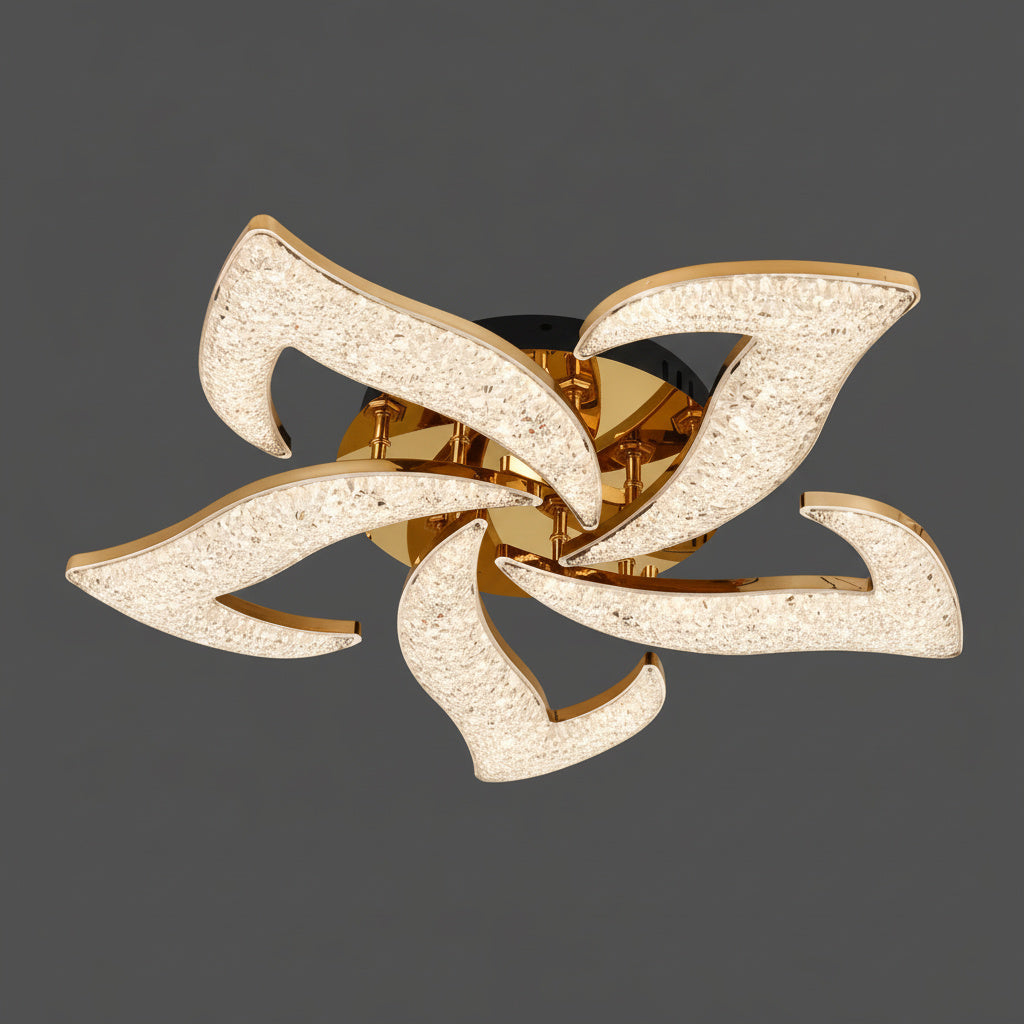 Lustra LED NARCISSE Sparkle Gold Echivalent 600W Telecomanda
