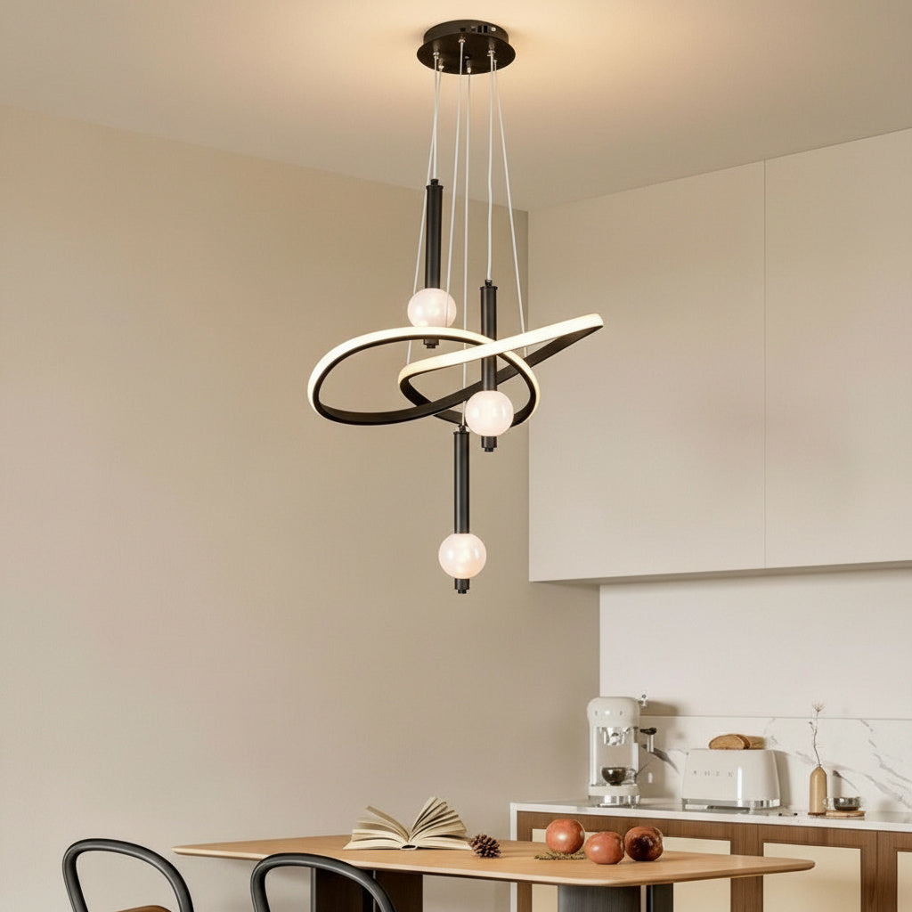 Lustra LED JEPE Black Echivalent 300W Telecomanda
