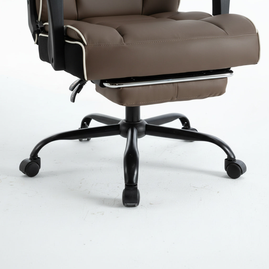 Scaun de Birou Reglabil Maro WF-807B cu Suport Picioare | Piele Ecologica