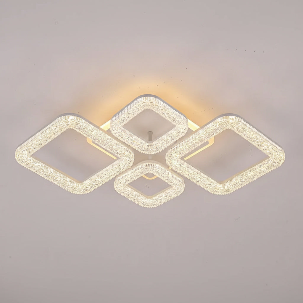 Lustra LED Sparkle 4 Squares RGB Echivalent 400W Telecomanda