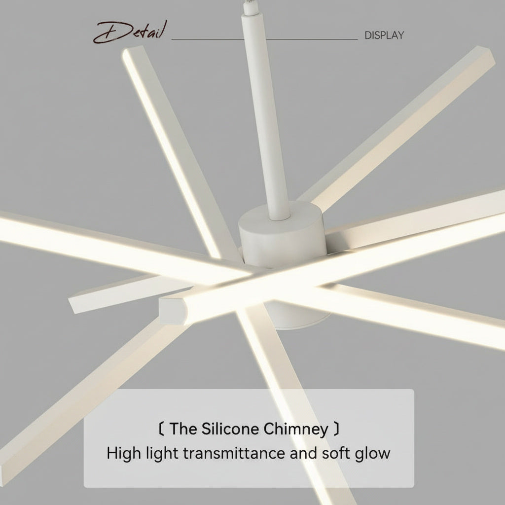 Lustra LED Geometric White LINES Suspendata Echivalent 400W Telecomanda